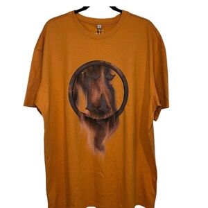 Forgotten Faces Orange 100% Cotton Graphic Tee - Short Sleeve Size: XL